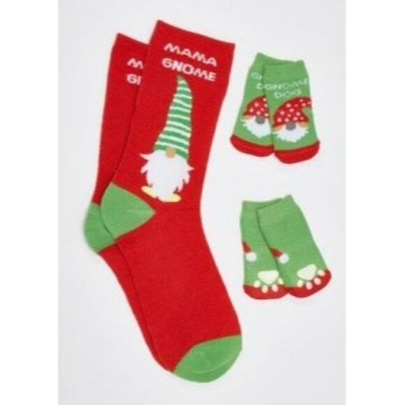 Red Mama Gnome Matching Pet Sock + Free Gift - Picture 1 of 1